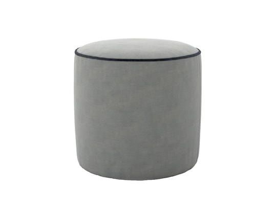 Pouf Cercle tissu mini gris clair diam.50 h.47