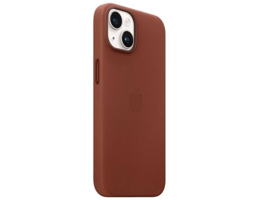 Coque cuir MagSafe iPhone 14 - Marron