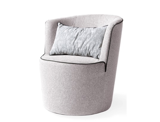 Fauteuil ENIF Gris clair Passepoil gris foncé