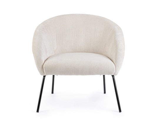 Fauteuil Aiko Velours Blanc