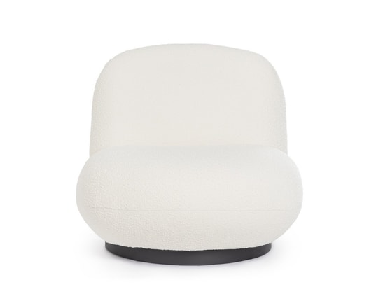 Fauteuil Margot Pivotant Blanc Bouclé