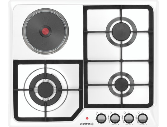 DPE3601WM, 3 gaz + 1 électrique, émaillé blanc