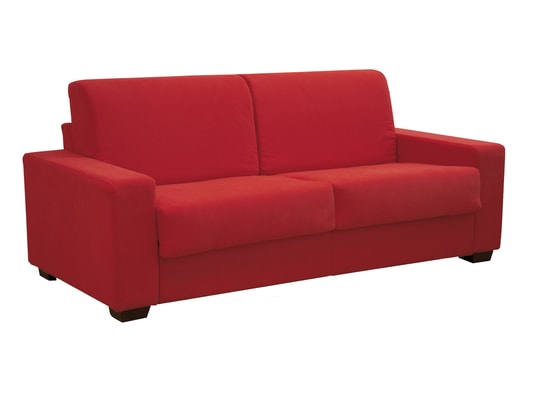 Varsavia canapé convertible 3 places rouge 140 cm