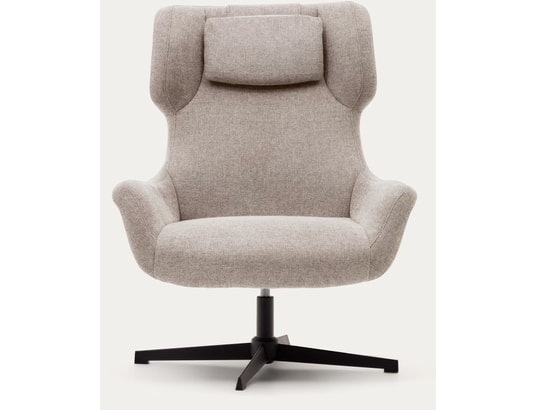 Zalina fauteuil giratoire bouclette beige