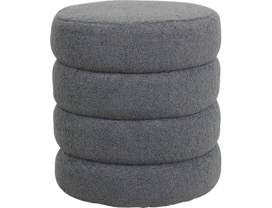 Pouf Fino bouclette gris