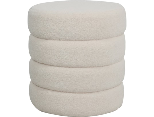 Pouf Fino bouclette blanc