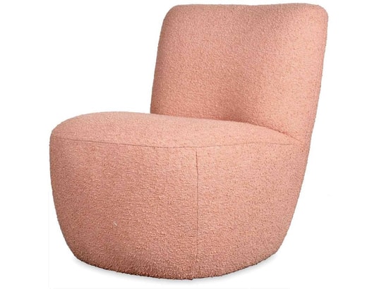 Fauteuil Eve bouclette rose poudré