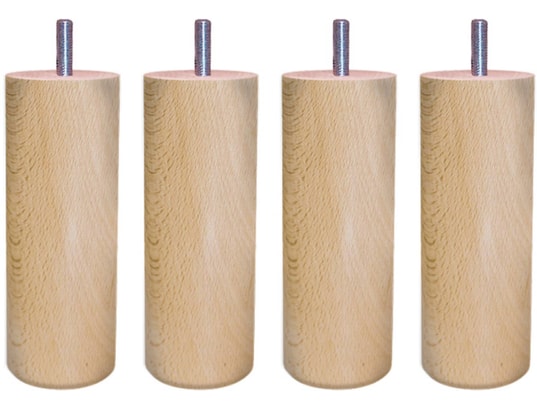 Cylindre H25cm D7cm vernis naturel filetage 8mm