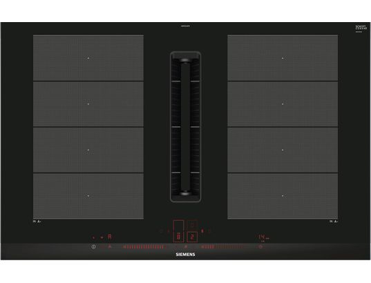 Siemens iQ700 EX875LX67E Table de cuisson à induction avec évacuation par aspiration - Noir/inox - 4 foyers