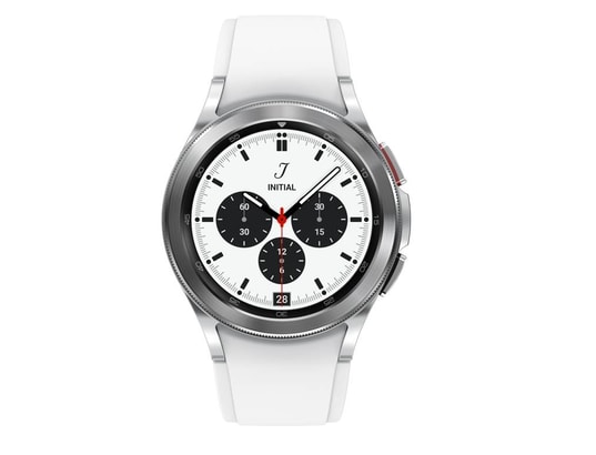 Galaxy Watch4 Classic 42mm boitier Argent - Super AMOLED - Bluetooth + 4G - Bracelet Blanc - Neuf