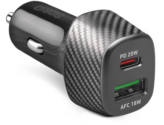 SBS Chargeur allume cigare Chargeur De Voiture Ultra-Rapide Usb-C 20W Usb 18W