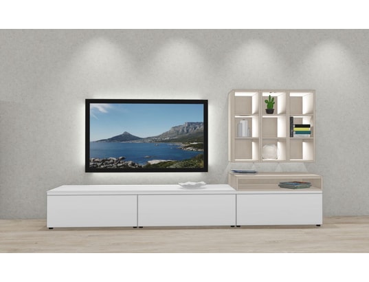 Blanc et décor chêne