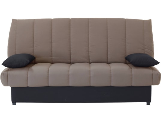 Canapé lit Lilly clic clac 125cm taupe matelas 20 kg