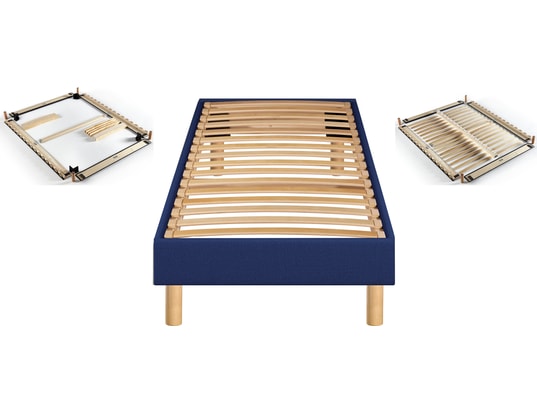 Sommier d&eacute;montable Merinos Self Kit - Chin&eacute; Bleu Nuit 90x190