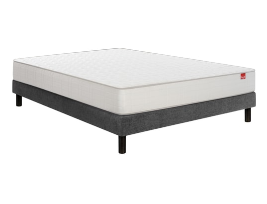 Voyage 90x200 + sommier gris + pieds