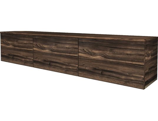 CONCEPT1 Meuble TV suspendu en bois avec &eacute;clairage LED - 160 x 32 x 35 cm - Marron