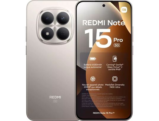 Xiaomi Redmi Note 15 Pro 5G Gris Titane (8 Go / 256 Go)