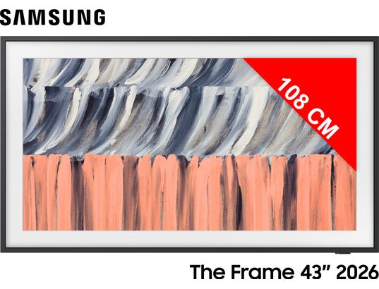 Téléviseur Samsung The Frame TQ43LS03HEUXXC 43  QLED 4K Smart TV Mode Art dalle mate anti-reflet Noir - Neuf